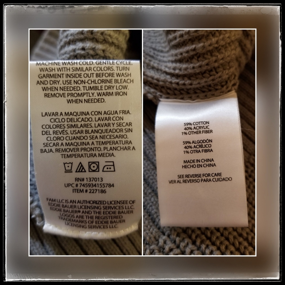 Eddie Bauer*Mens Grey Pullover Sweater - Picture 10 of 10